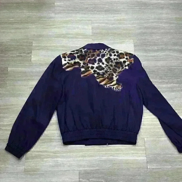 Silk Blend Vintage Purple Jaguar 1980s Style Jacket Stephanie by Suzelle - Picture 5 of 10